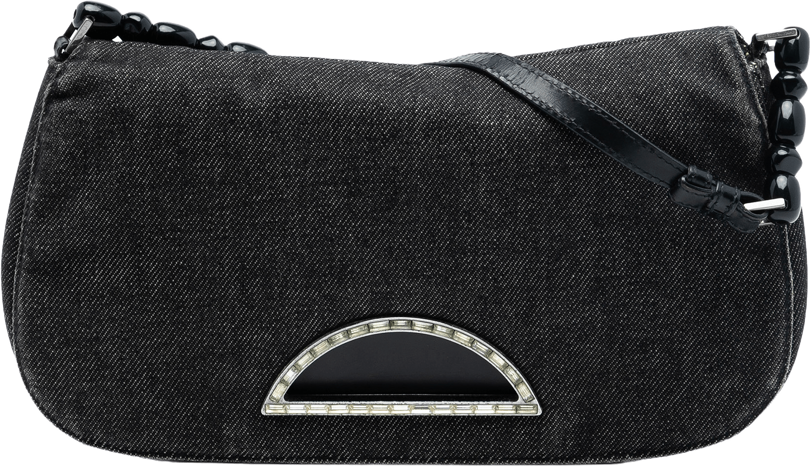 Dior Denim Malice Flap Shoulder Bag, från Luxclusif, i färgen dark gray.