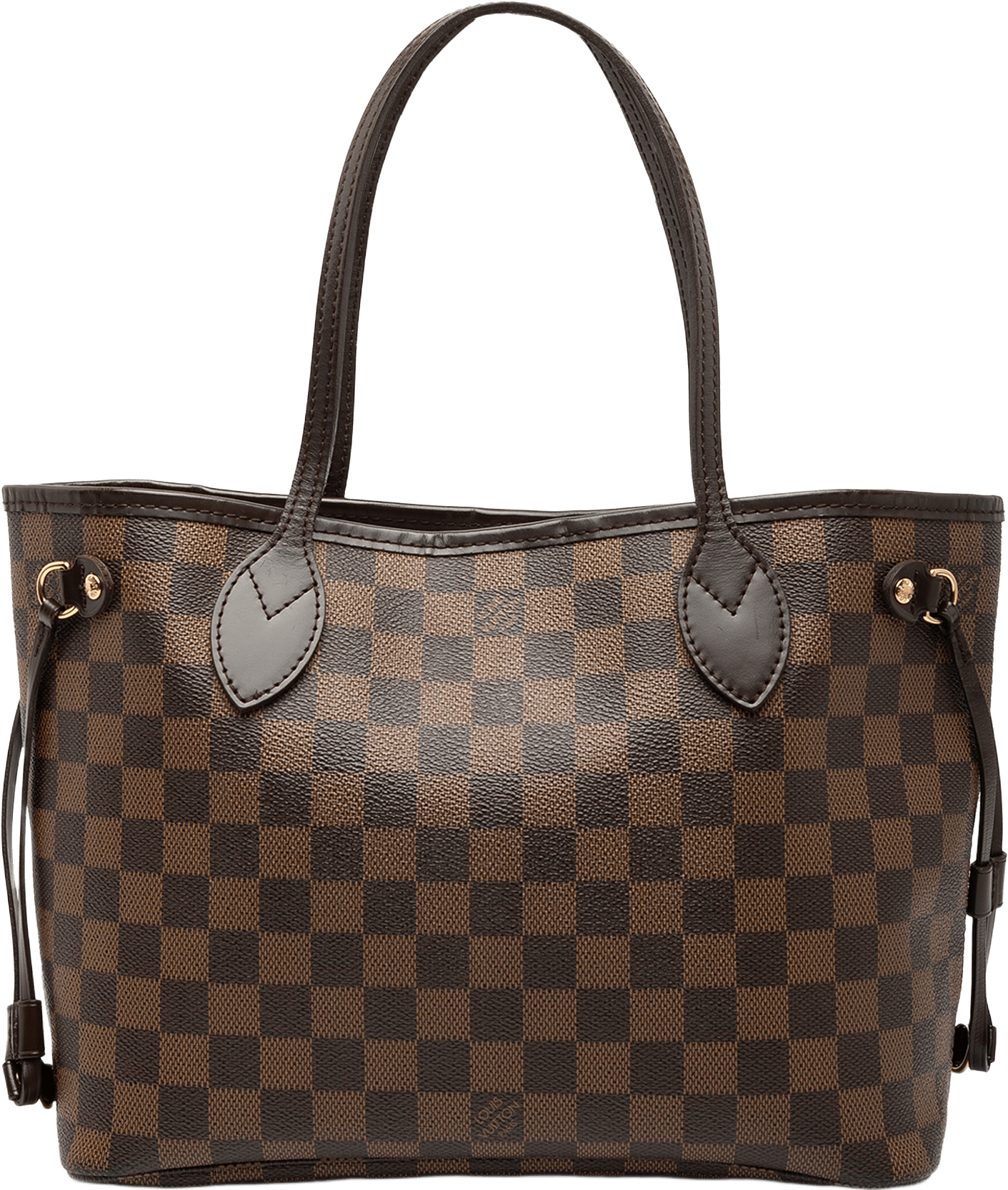 Louis Vuitton Damier Ebene Neverfull Pm, från Luxclusif, i färgen brown.