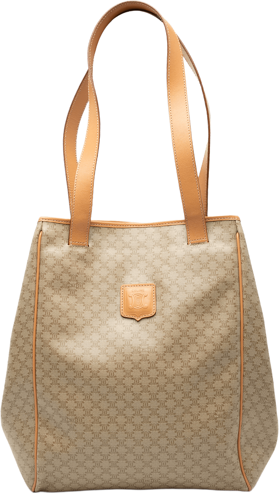 Celine Macadam Coated Canvas Tote, från Luxclusif, i färgen beige.