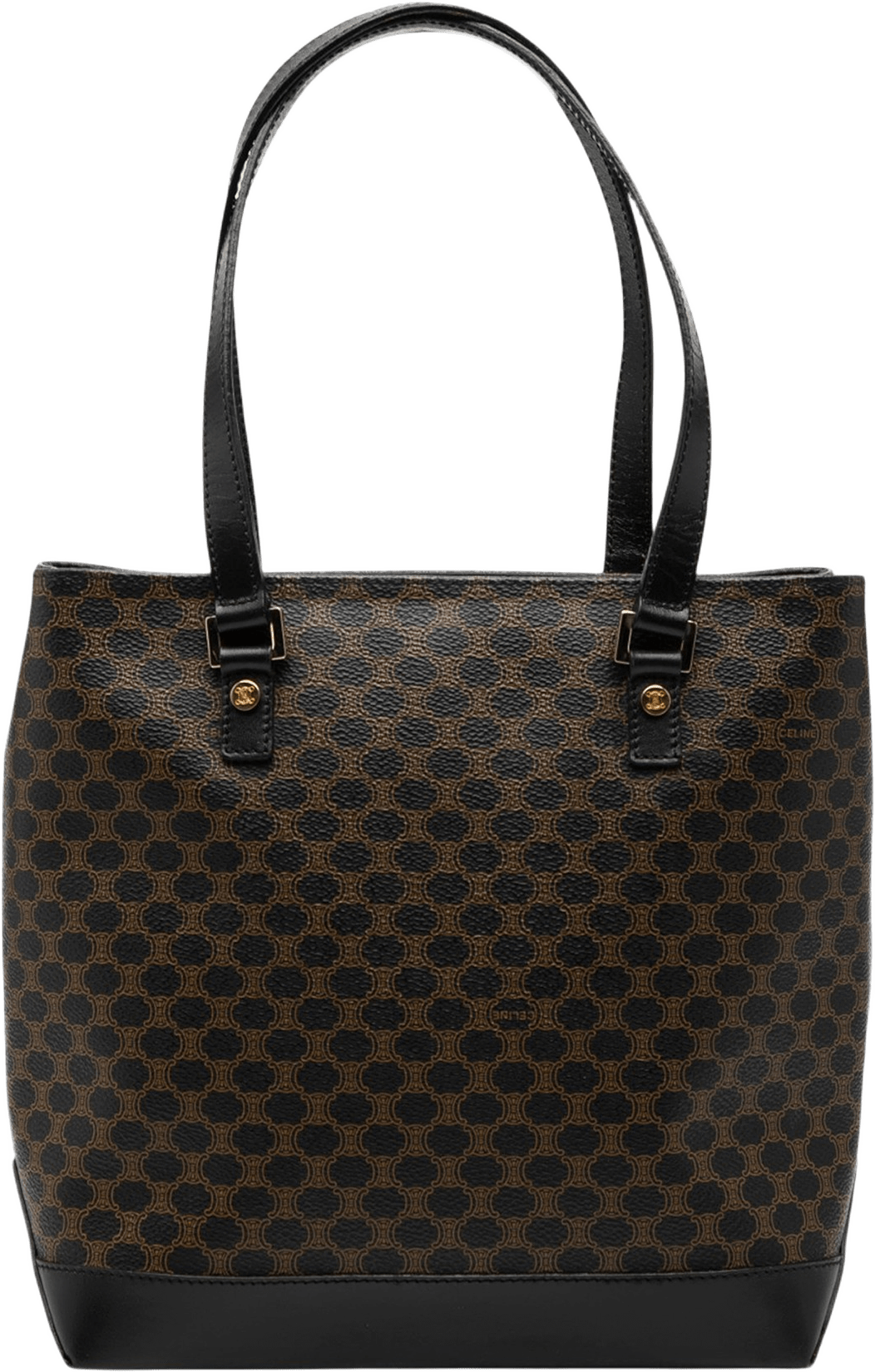 Celine Macadam Coated Canvas Tote, från Luxclusif, i färgen dark brown.