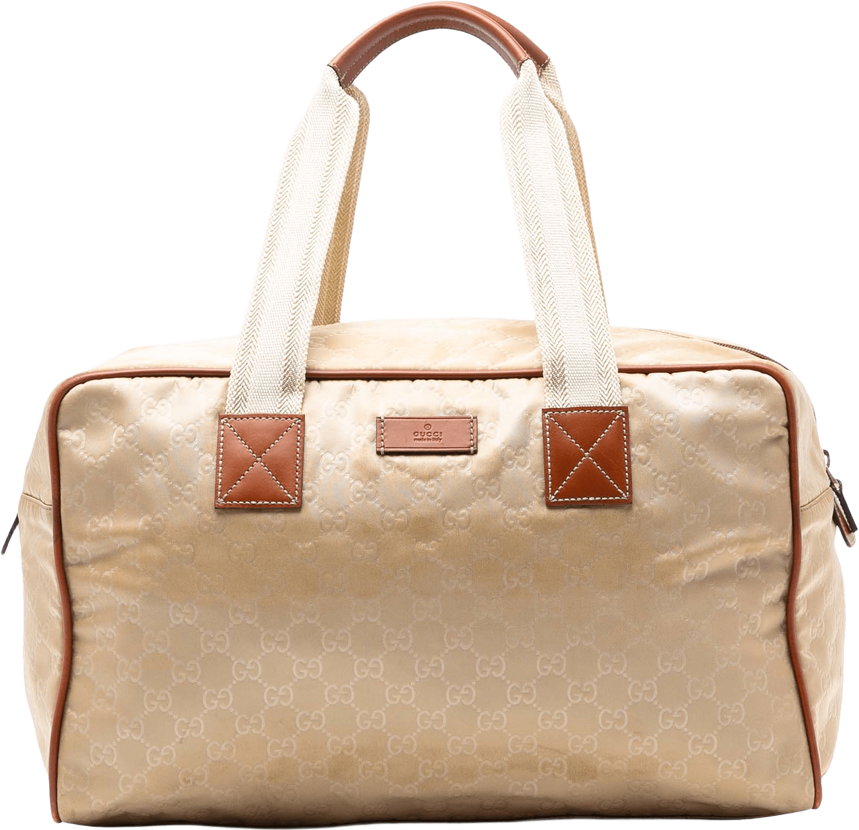 Gucci Gg Nylon Web Travel Bag, från Luxclusif, i färgen brown.