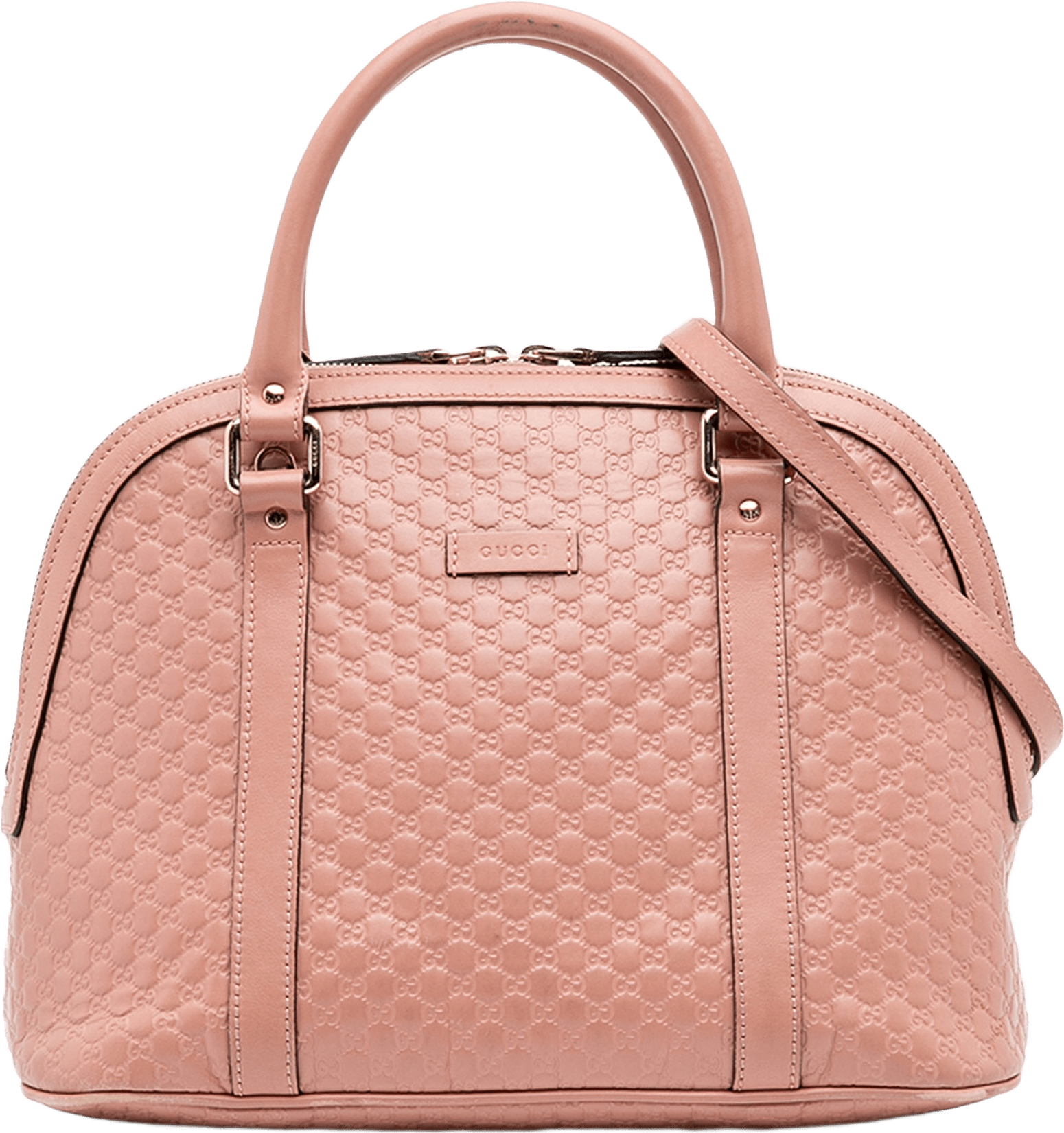 Gucci Medium Microguccissima Dome Satchel, från Luxclusif, i färgen pink.