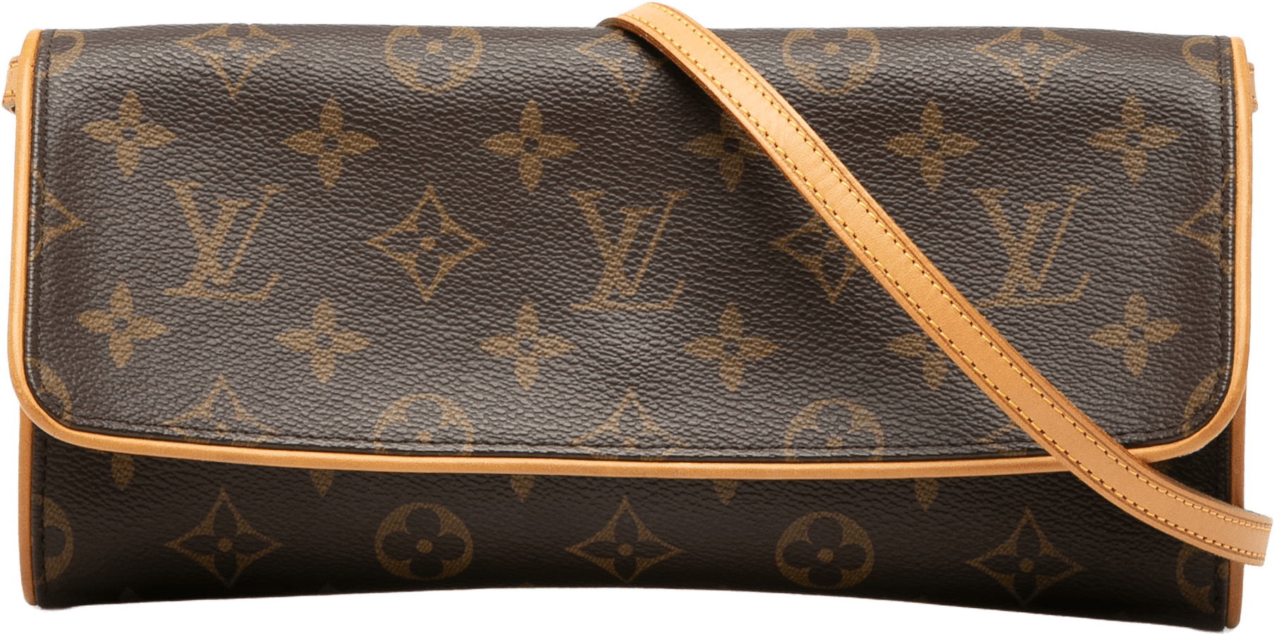 Louis Vuitton Monogram Pochette Twin Gm, från Luxclusif, i färgen brown.