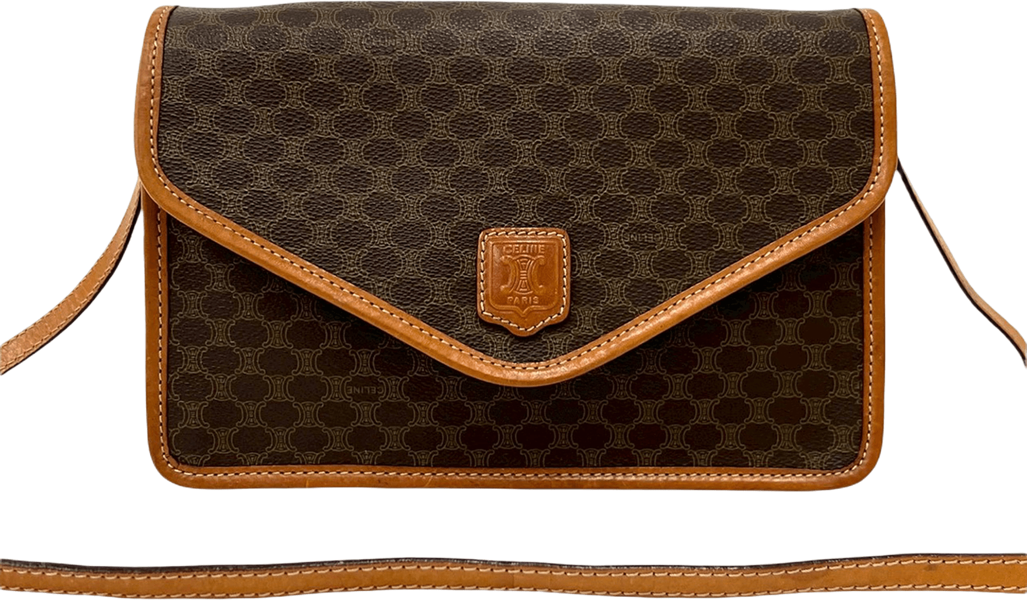 Celine Macadam Coated Canvas Crossbody, från Luxclusif, i färgen brown.