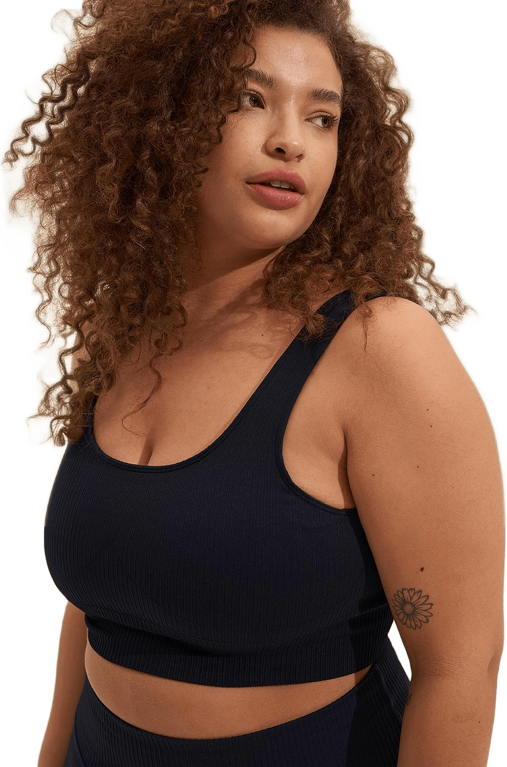 Navy Ribbed Seamless Bra