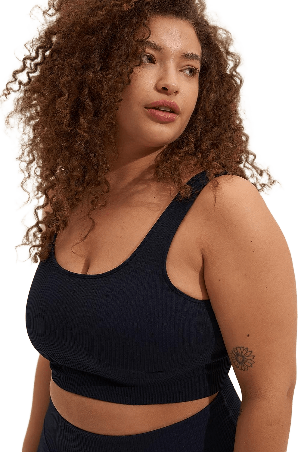 Ribbed Seamless Bra, från aim'n, i färgen navy.