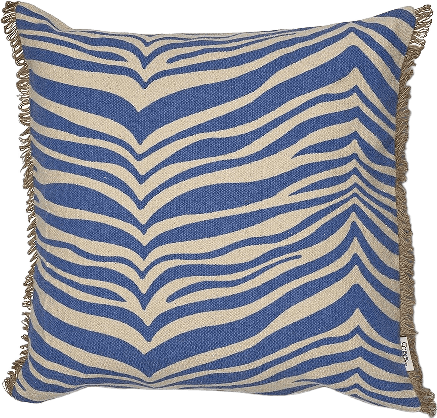 Kudde Zebra 50x50cm, från Classic Collection, i färgen blå.