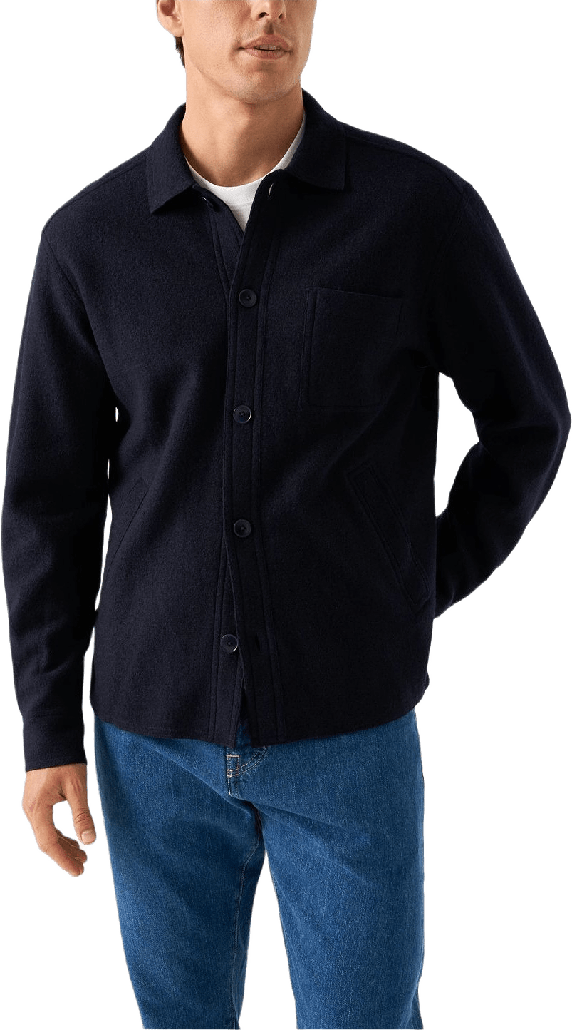 Overshirt I Valkad Ull, från Eton, i färgen navy blue.