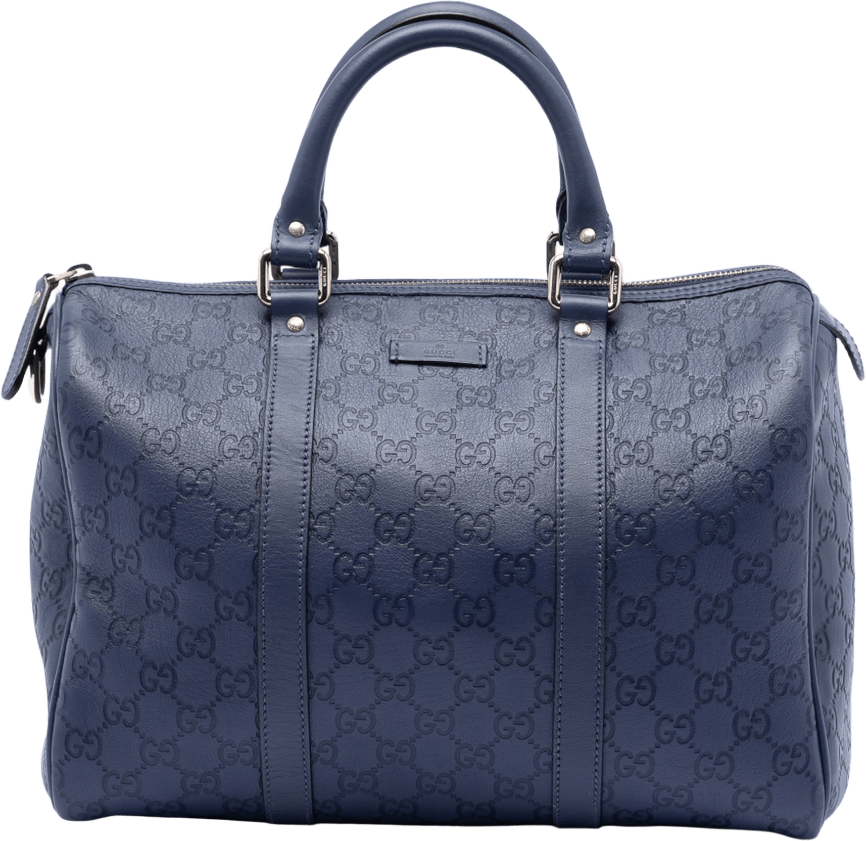 Gucci Medium Guccissima Joy Boston Bag, från Luxclusif, i färgen navy.