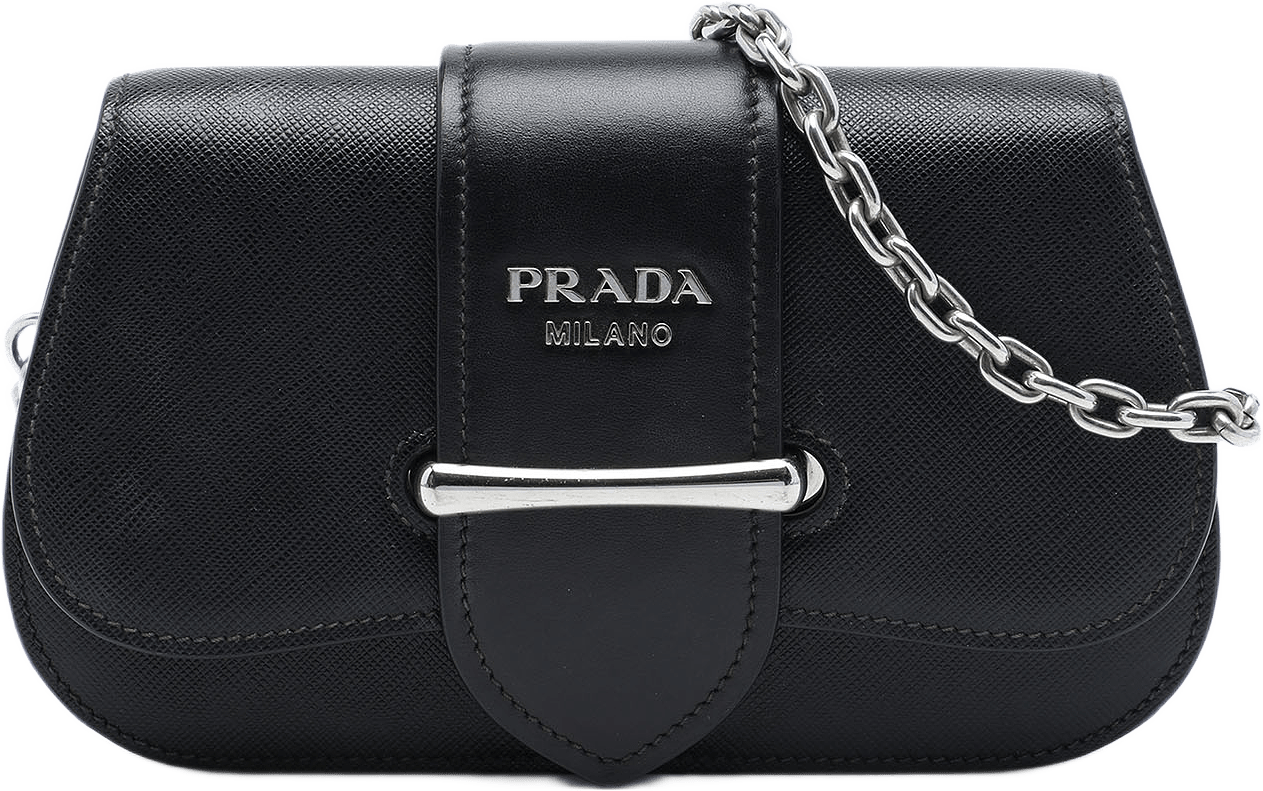 Prada Saffiano And City Calf Sidonie Crossbody, från Luxclusif, i färgen svart.