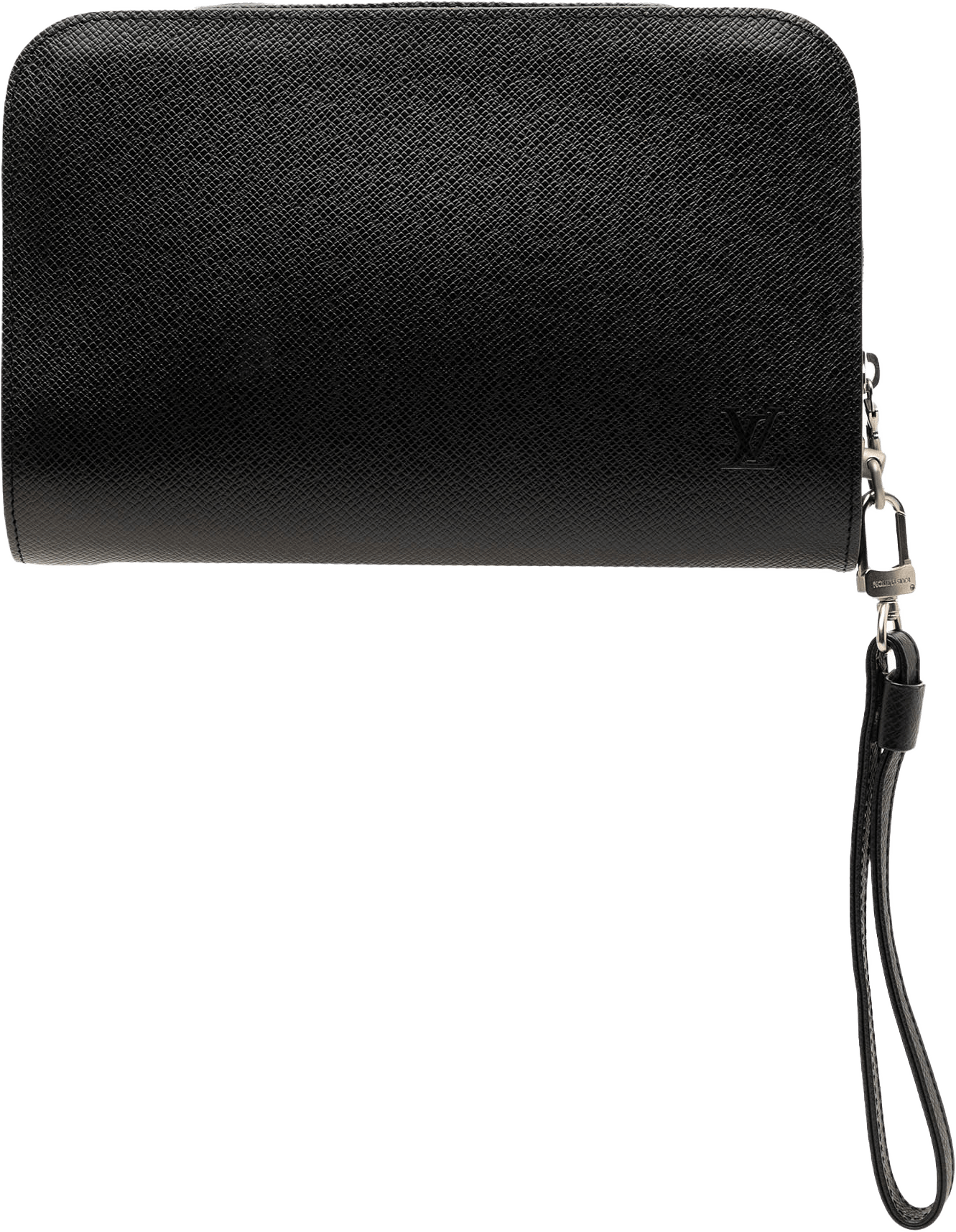 Louis Vuitton Taiga Pochette Baikal, från Luxclusif, i färgen black.