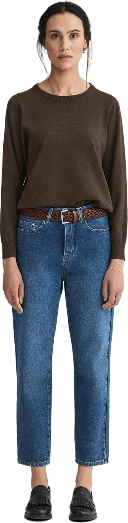 Stickad Tröja Holly, från Newhouse, i färgen kaffebrun.