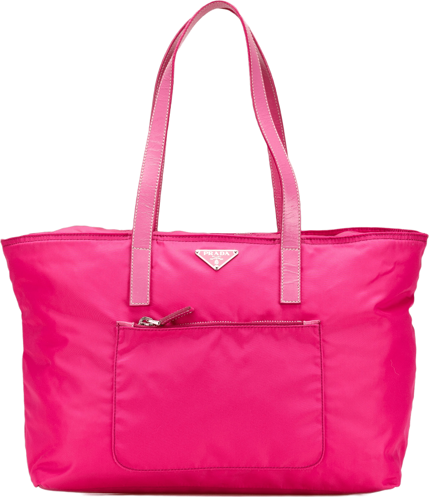 Prada Tessuto Zip Tote, från Luxclusif, i färgen hot pink.