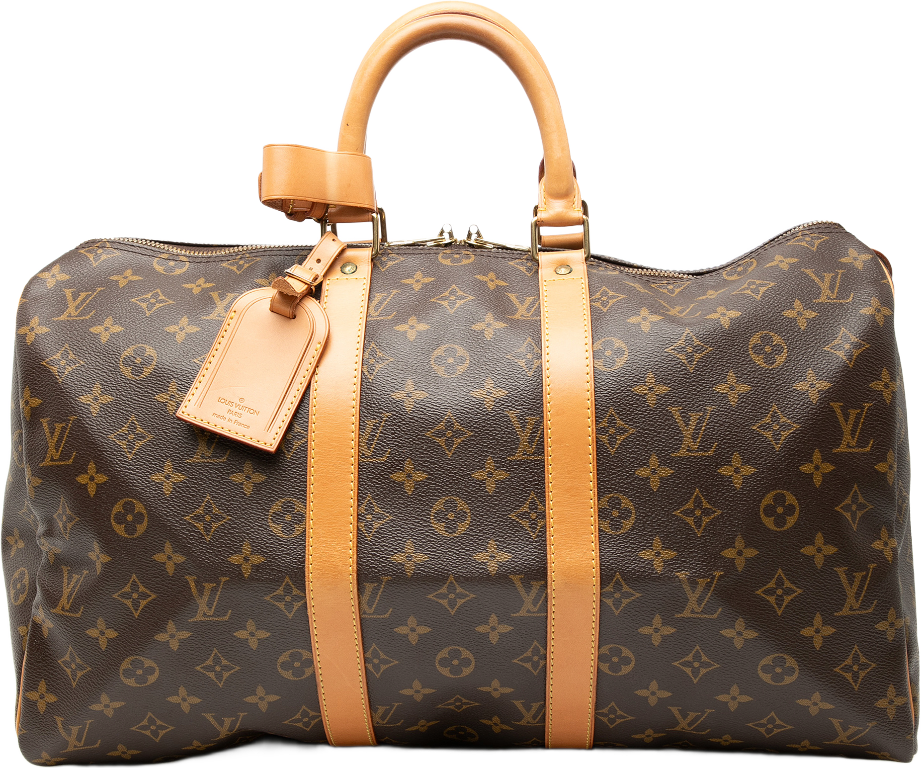 Louis Vuitton Monogram Keepall 45, från Luxclusif, i färgen brown.