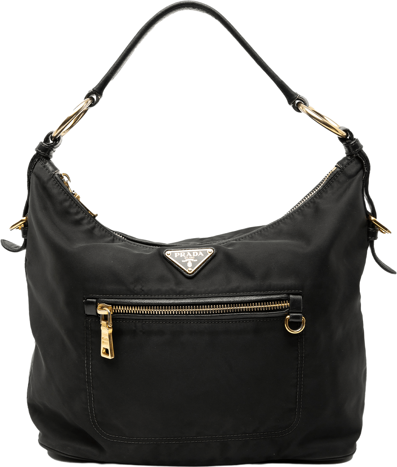Prada Tessuto Shoulder Bag, från Luxclusif, i färgen black.