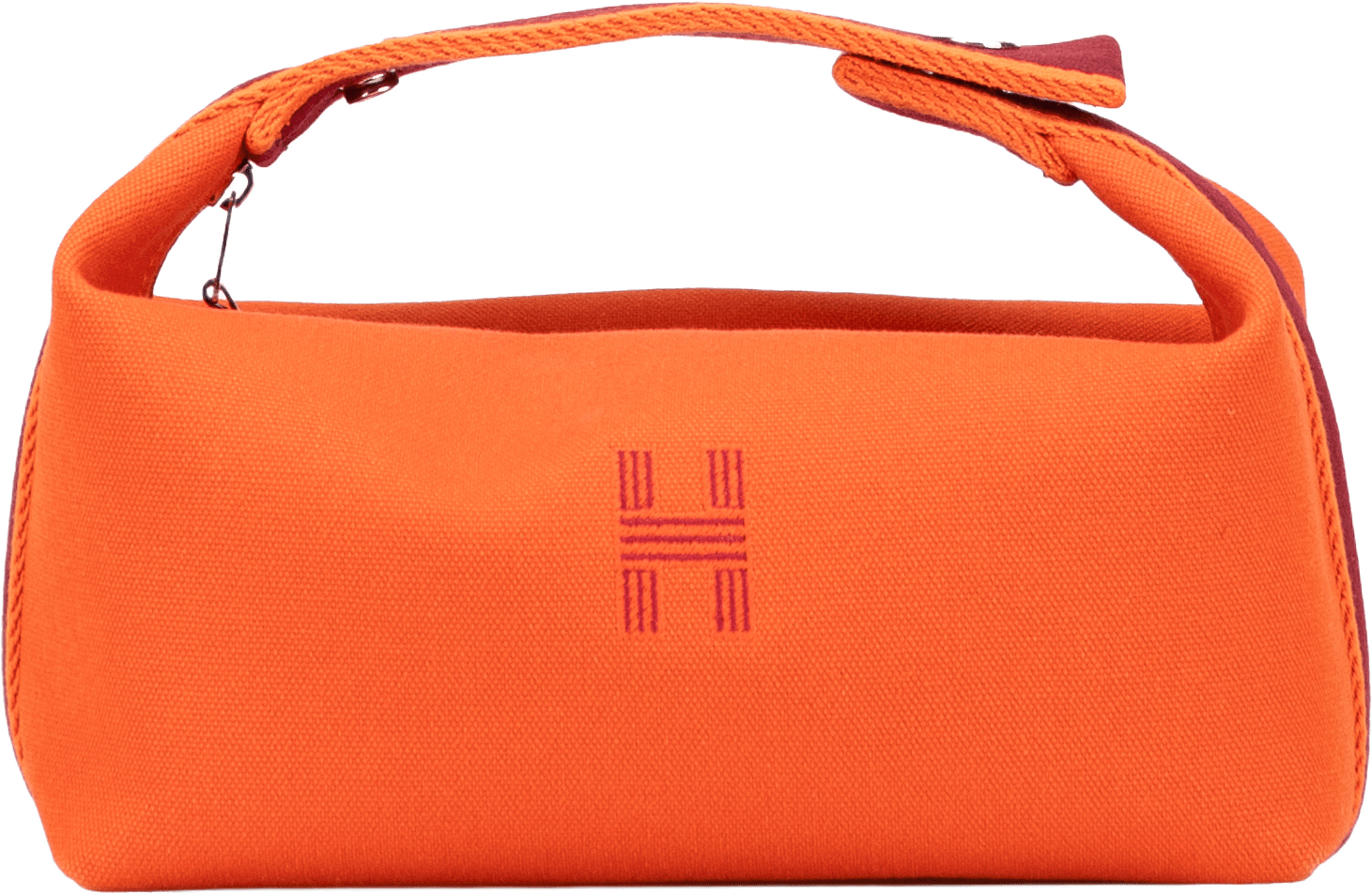 Hermès Small Toile Bride A Brac Case, från Luxclusif, i färgen dark orange.