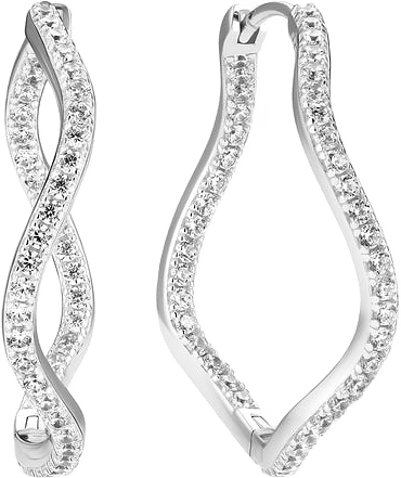 Ellera Waves X-grande Earrings, från Sif Jakobs Jewellery, i färgen vit.