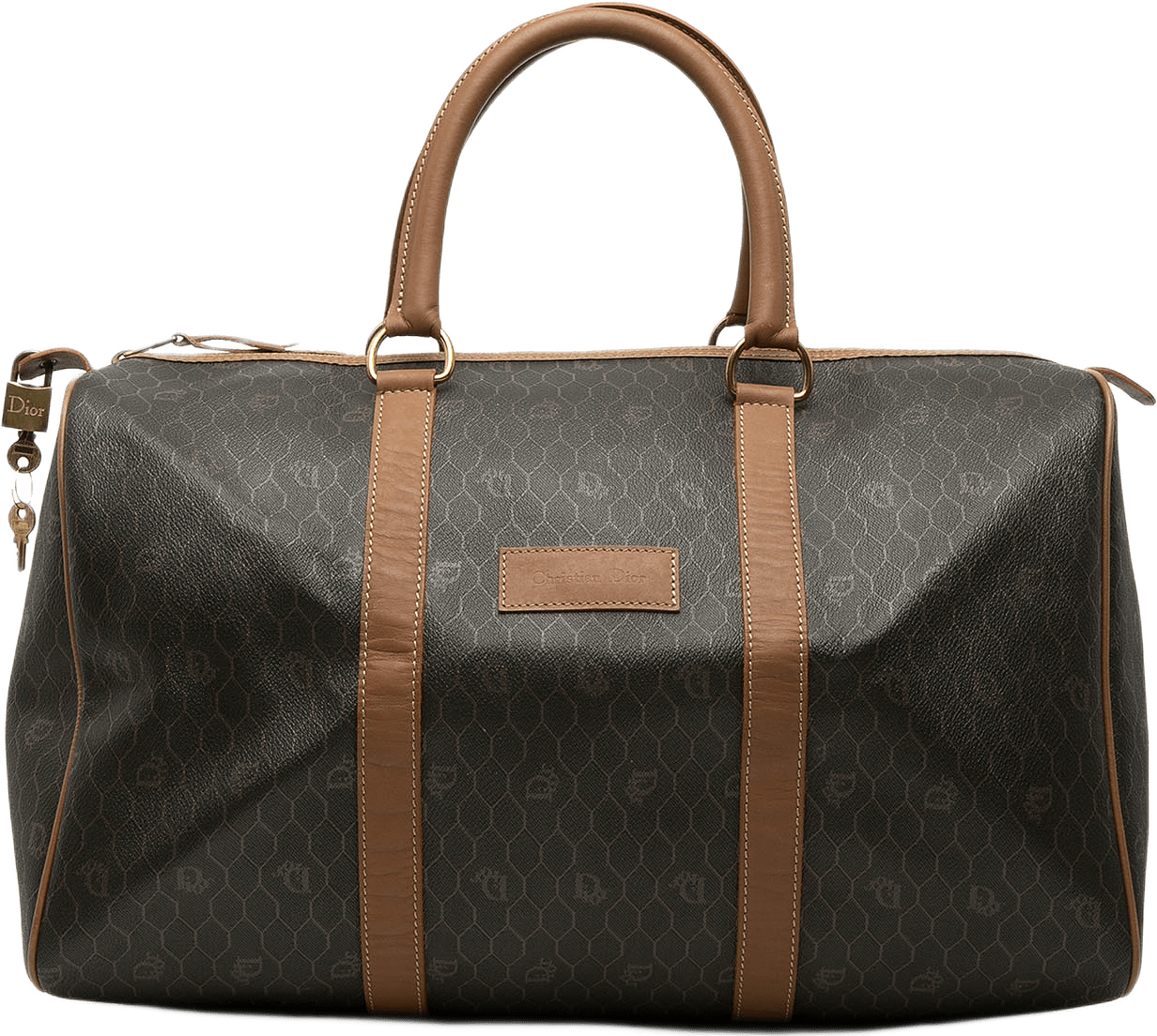 Dior Honeycomb Coated Canvas Boston Bag, från Luxclusif, i färgen svart.