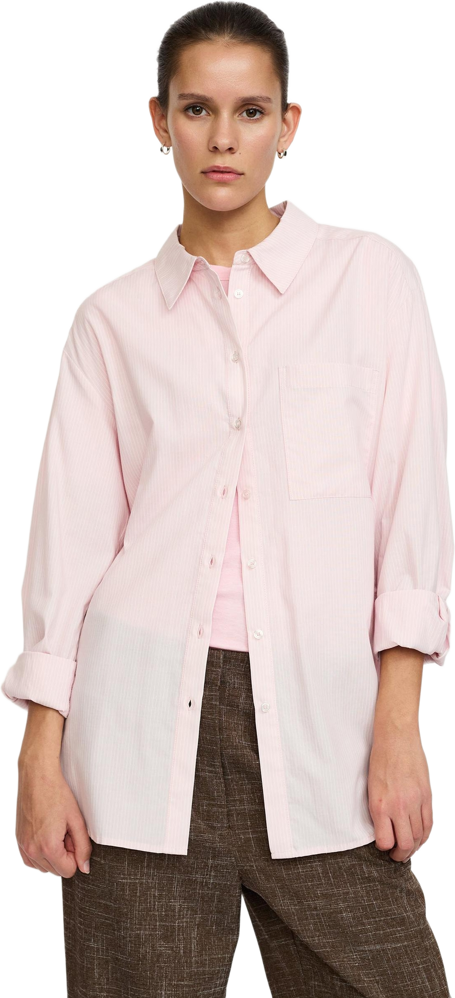 Srveronica Striped Shirt - Bleached Mauve, från Soft Rebels, i färgen bleached mauve.