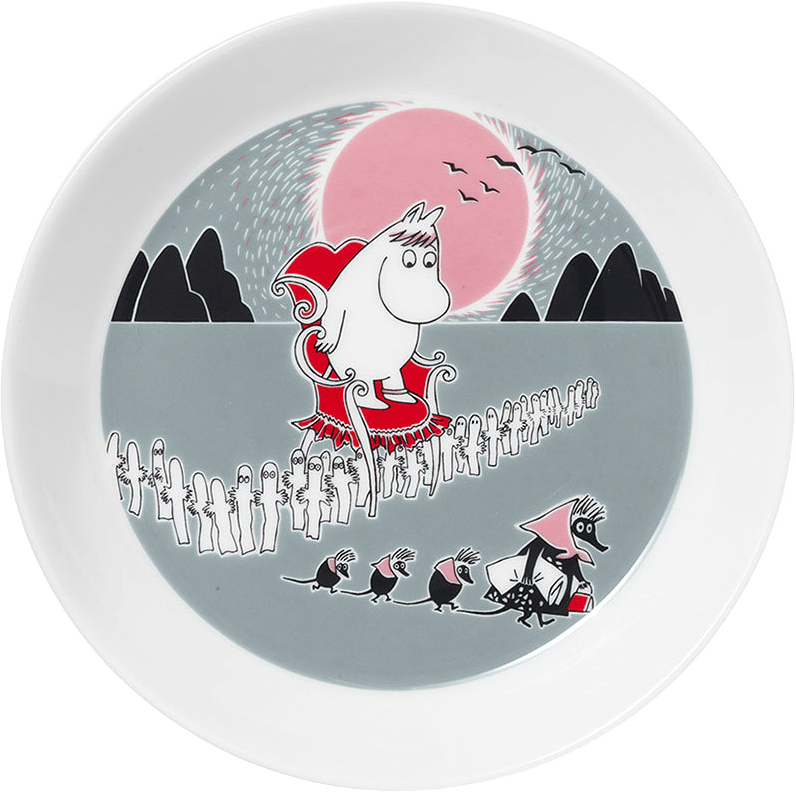 Mumintallrikar, 19 cm, från Arabia, i färgen Mumin:flytten.
