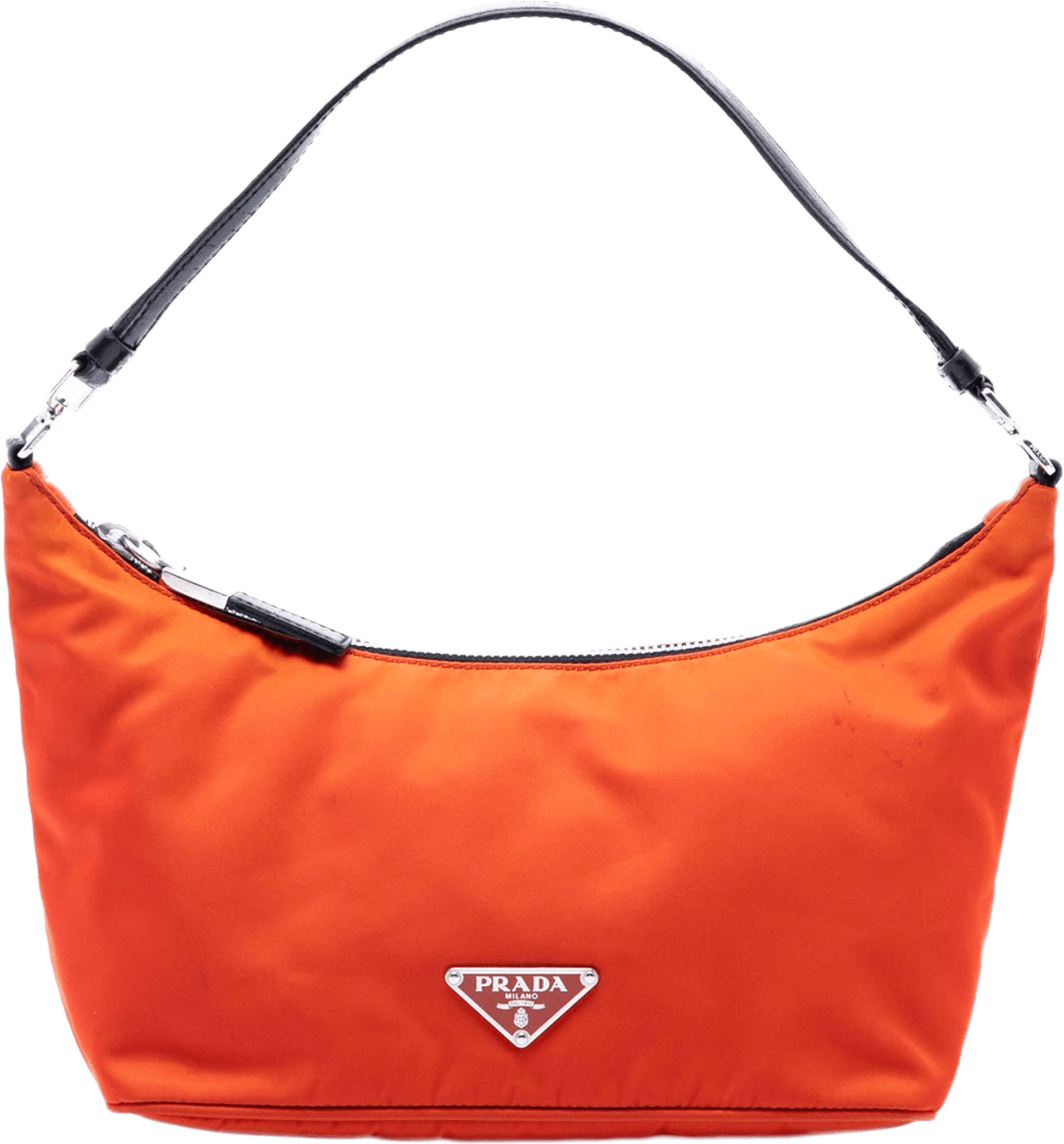 Prada Tessuto Sirio Shoulder Bag, från Luxclusif, i färgen orange.