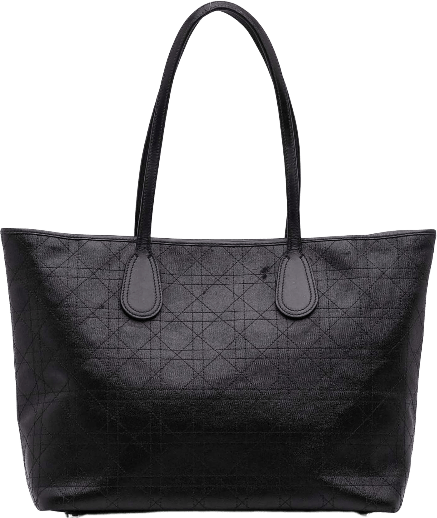 Dior Medium Coated Canvas Cannage Panarea Tote, från Luxclusif, i färgen black.