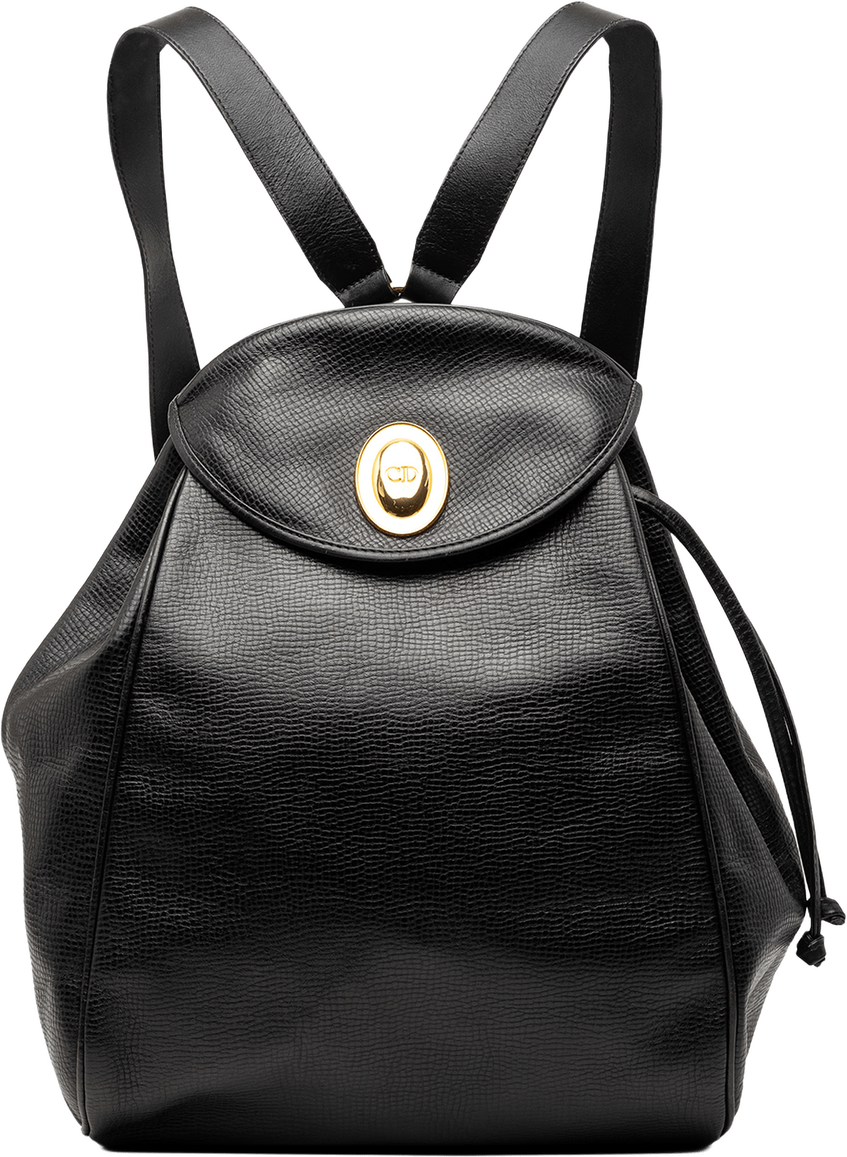 Dior Grained Leather Backpack, från Luxclusif, i färgen black.