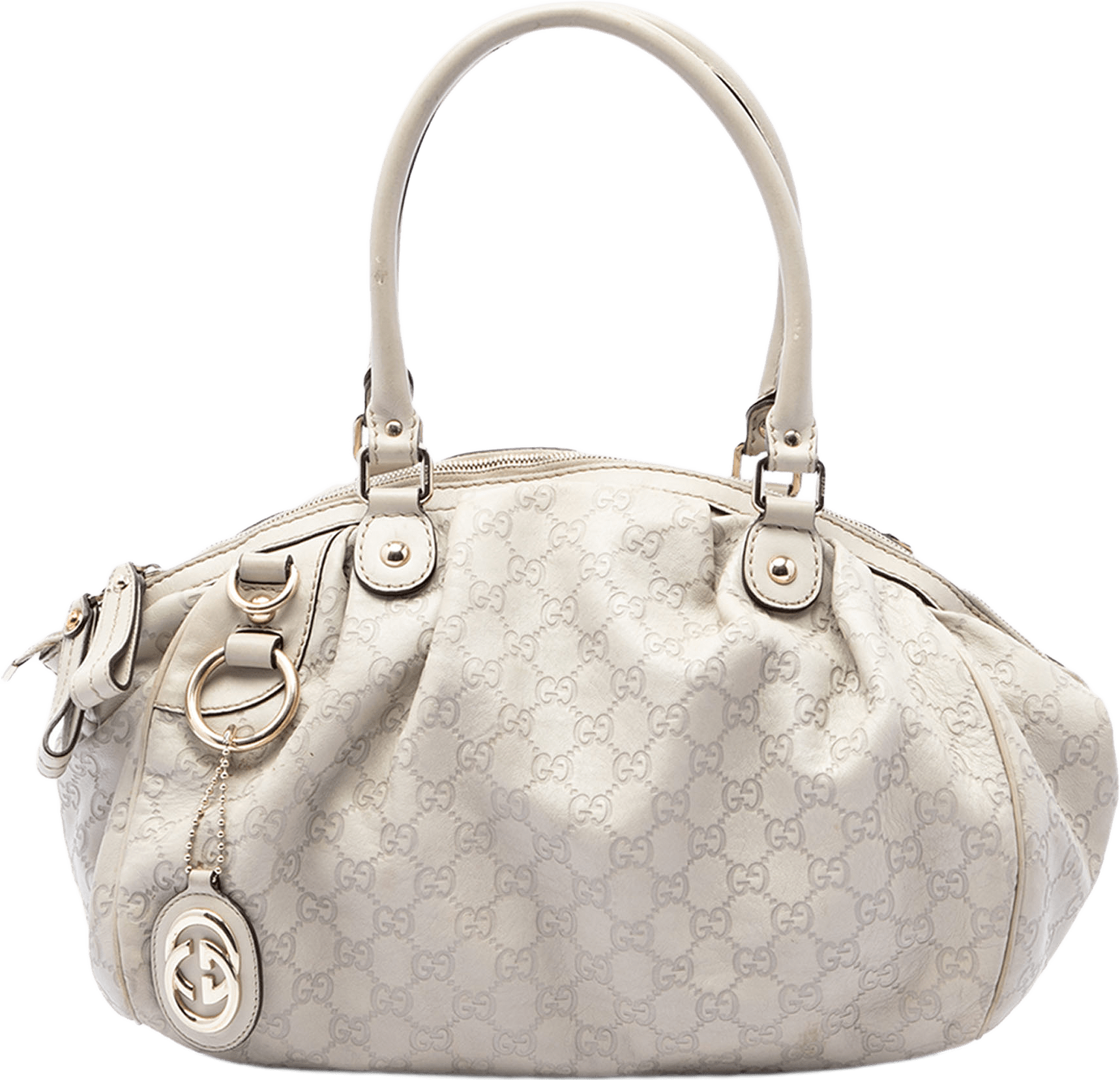 Gucci Guccissima Sukey Satchel, från Luxclusif, i färgen beige.