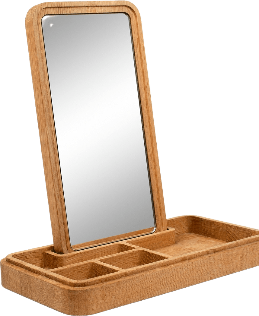 Förvaringsskrin Med Spegel 32 Cm Ek, från Spring Copenhagen.