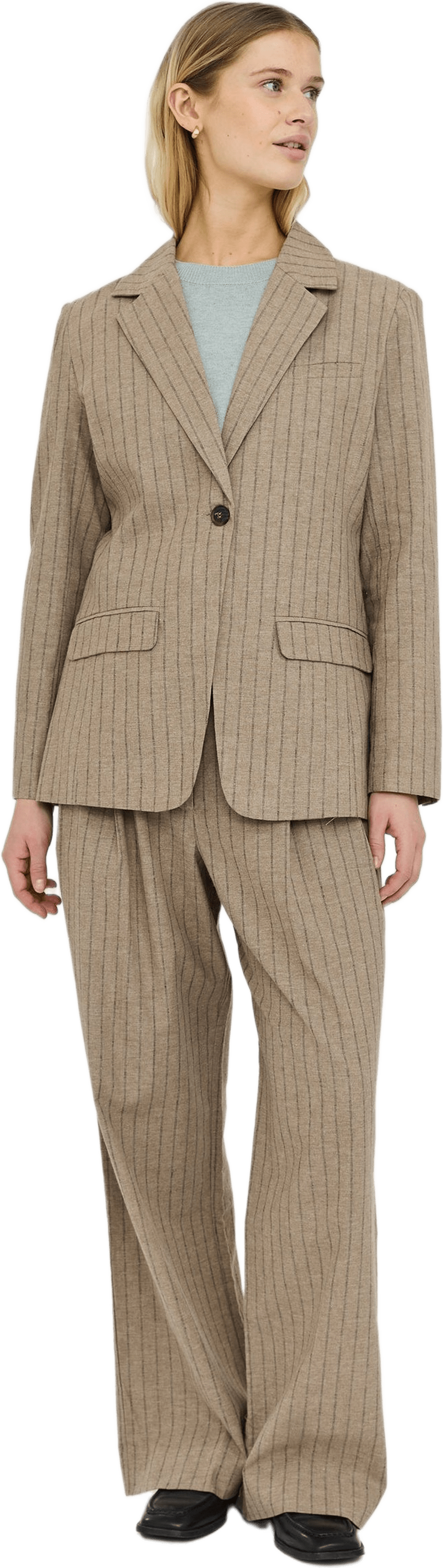 Srmarja Pant - Greige Melange, från Soft Rebels, i färgen greige melange.