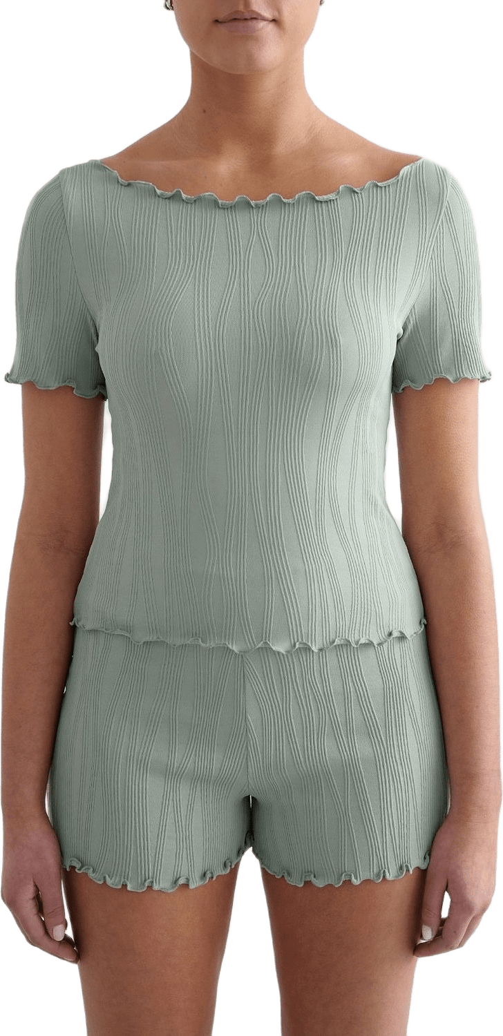 Aqua Tulip Short Sleeve Top