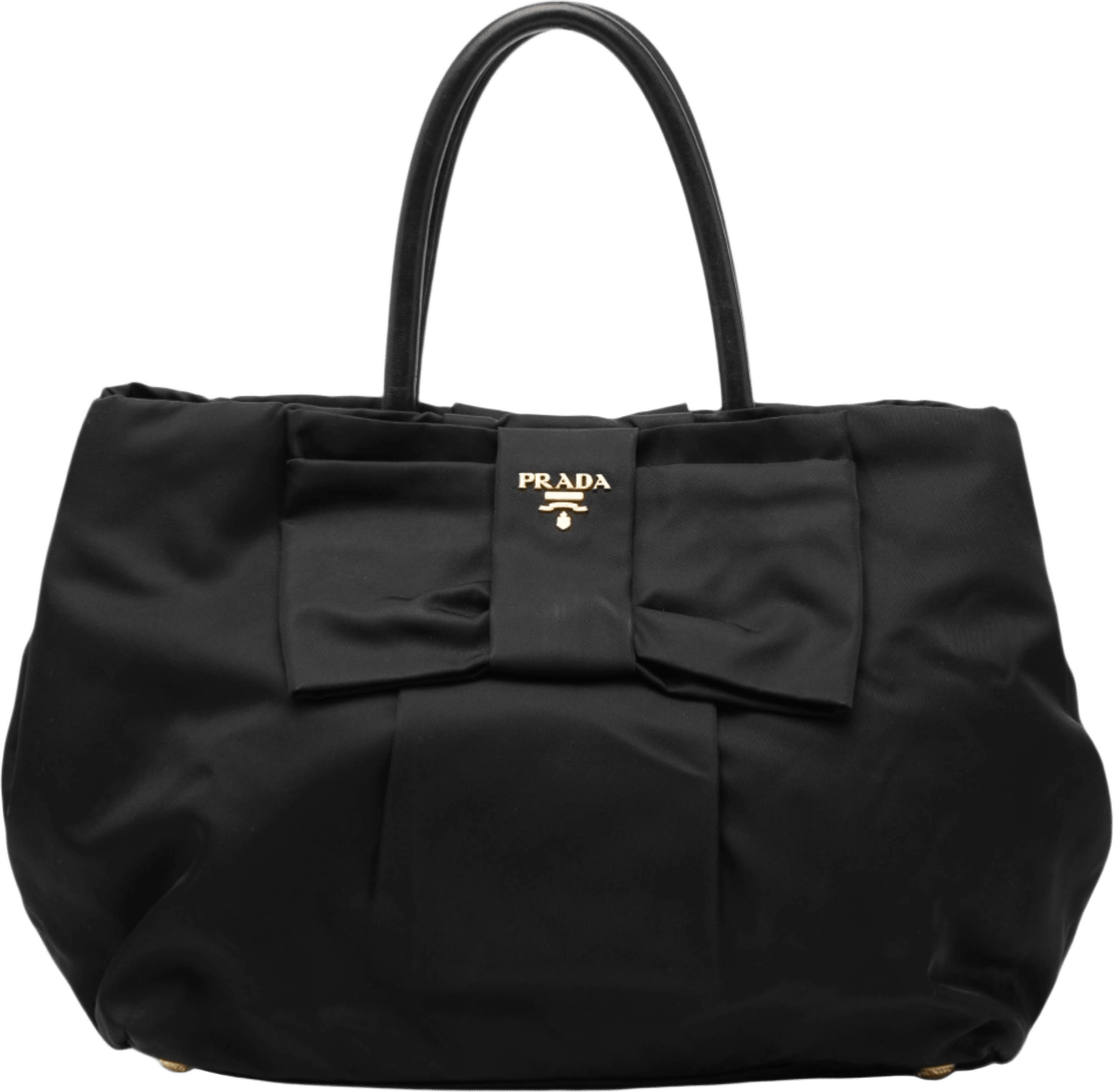 Prada Tessuto Fiocco Bow Tote, från Luxclusif, i färgen black.