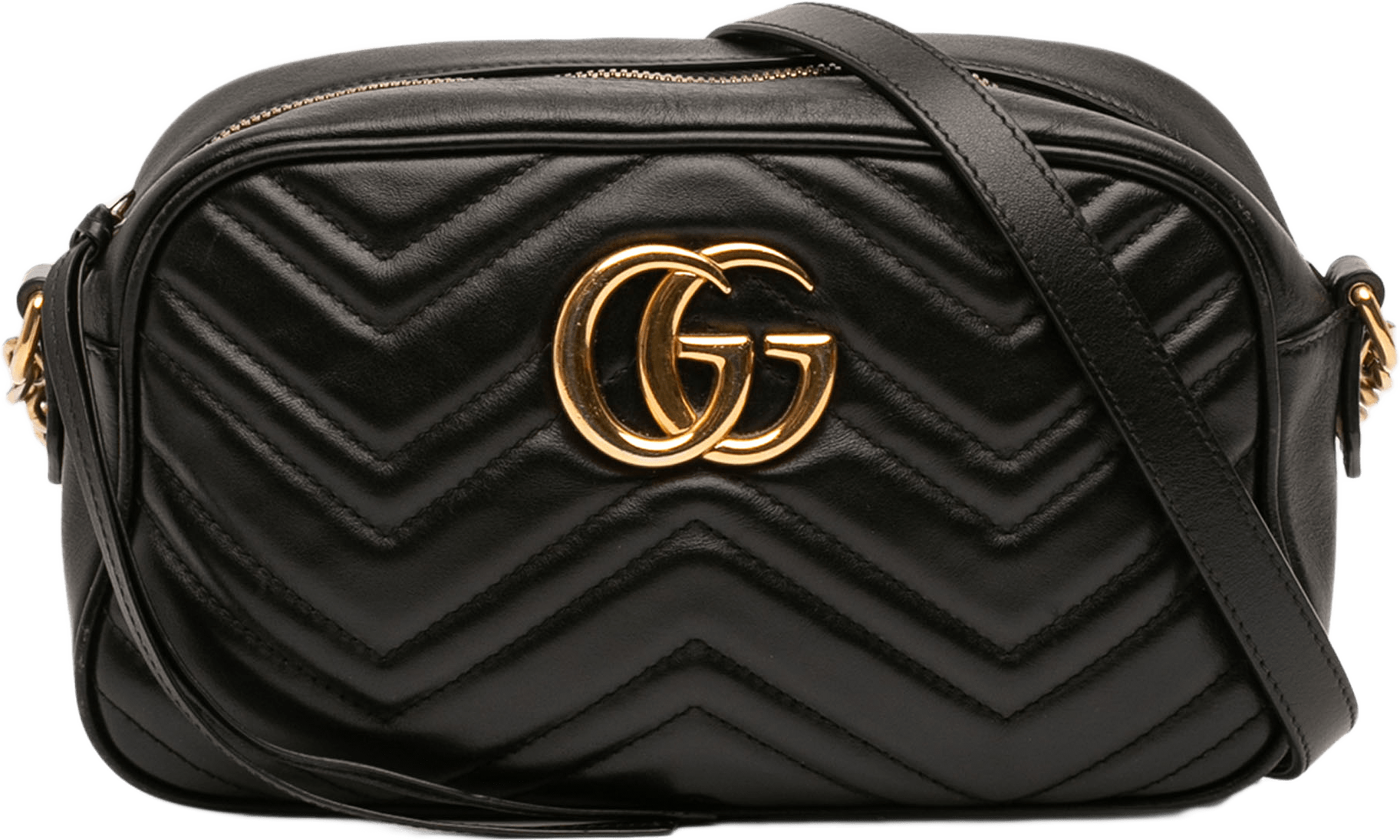 Gucci Small Gg Marmont Matelasse Leather Crossbody, från Luxclusif, i färgen black.