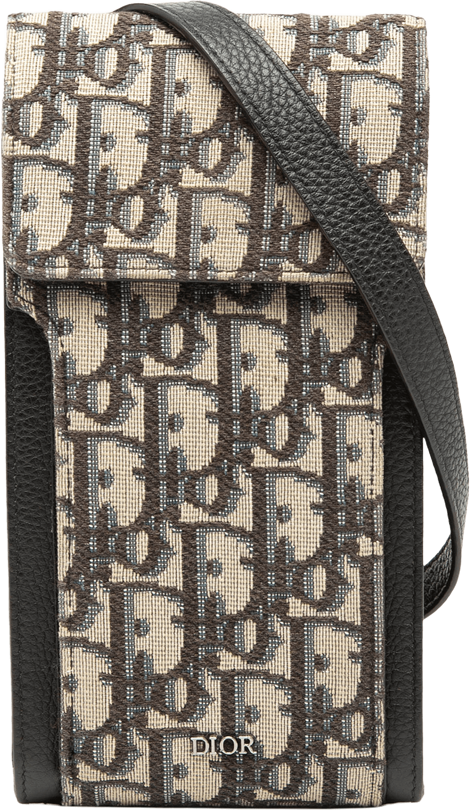 Dior Oblique Canvas Phone Holder Crossbody, från Luxclusif, i färgen navy.