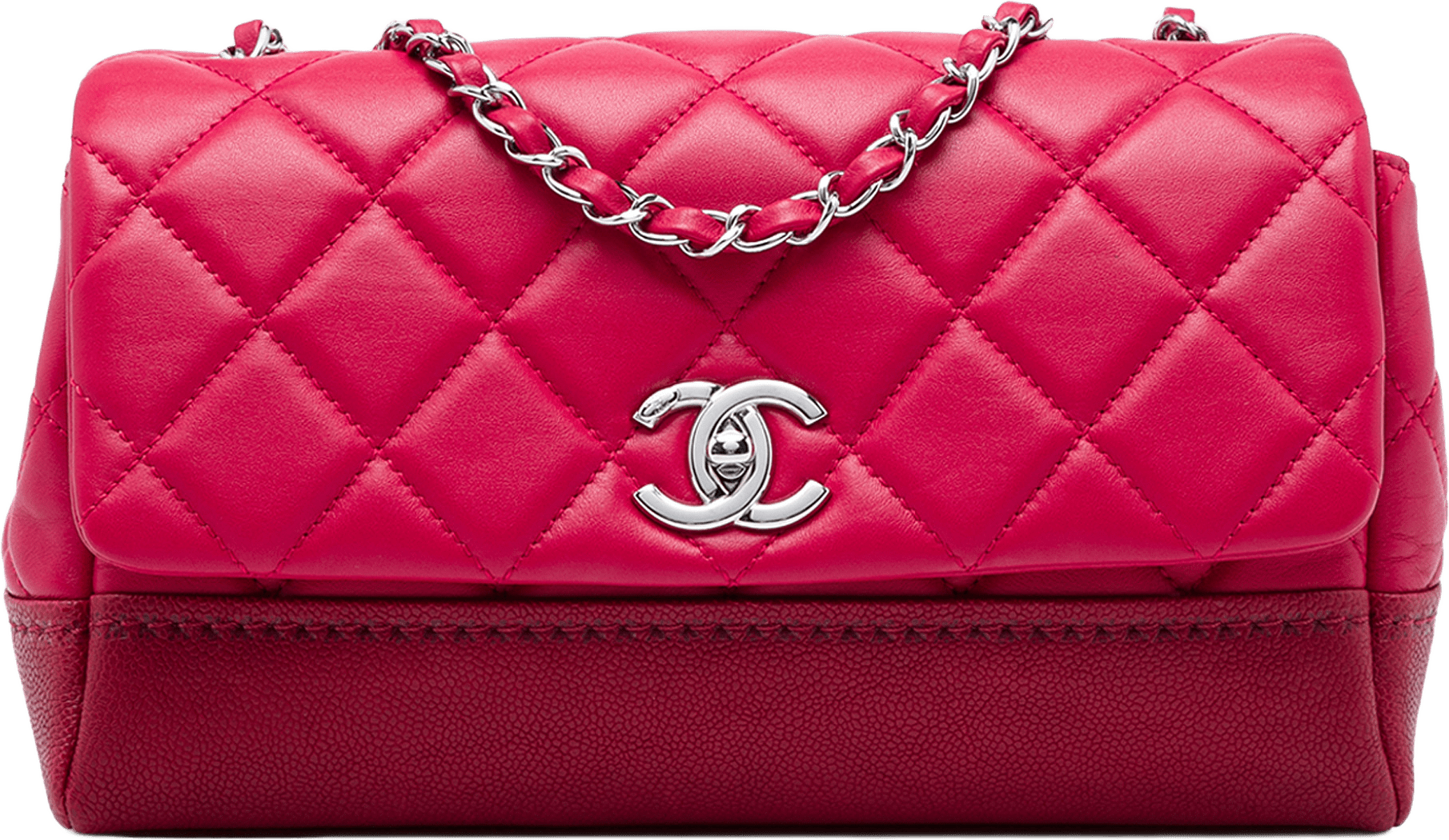 Chanel Medium Quilted Lambskin And Caviar Bi Coco Flap, från Luxclusif, i färgen röd.