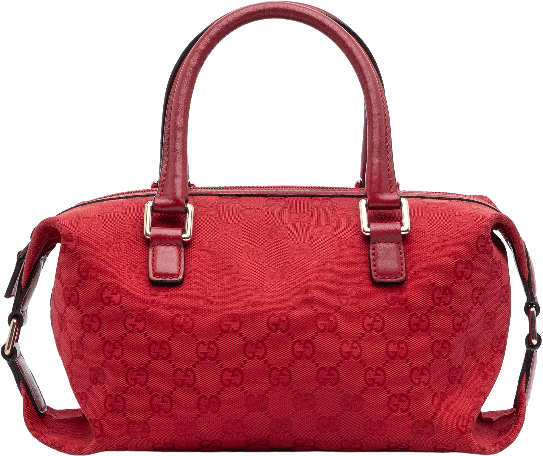 Gucci Gg Canvas Boston Bag, från Luxclusif, i färgen red.