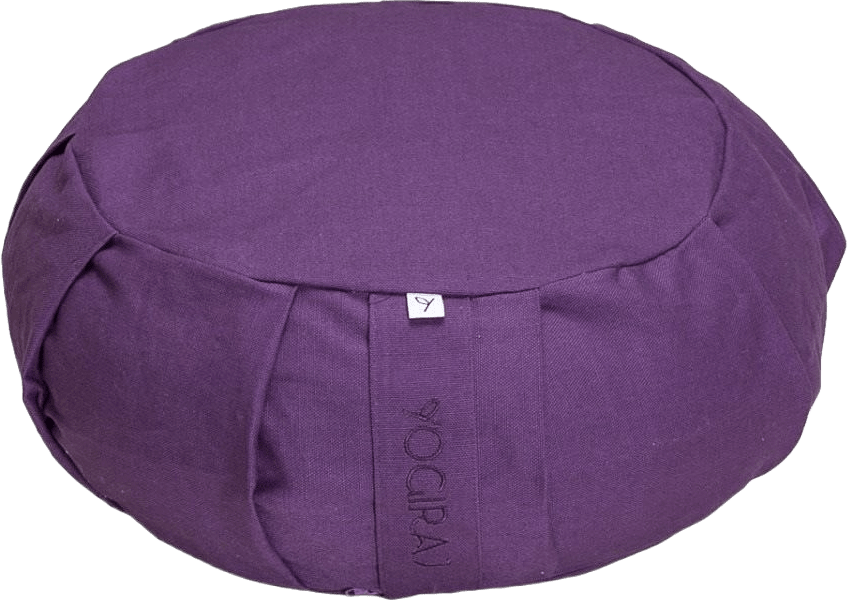 Meditationskudde Meditation Cushion, Round, från Yogiraj, i färgen mörklila.