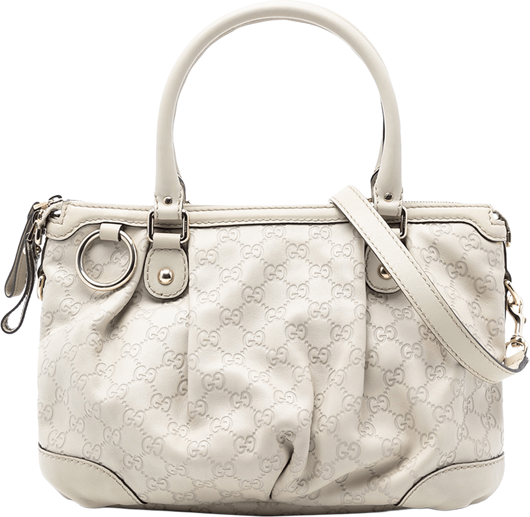 Gucci Guccissima Sukey Satchel, från Luxclusif, i färgen white.