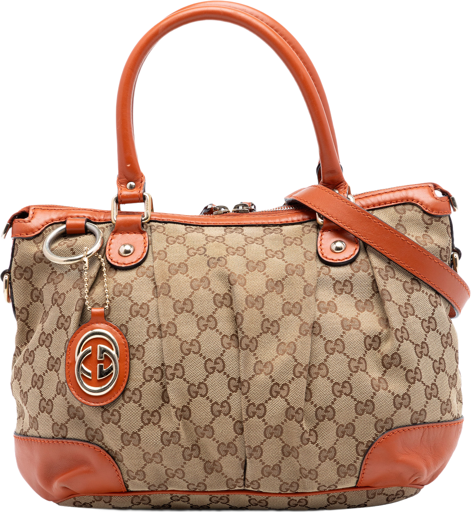 Gucci Gg Canvas Sukey Satchel, från Luxclusif, i färgen orange.