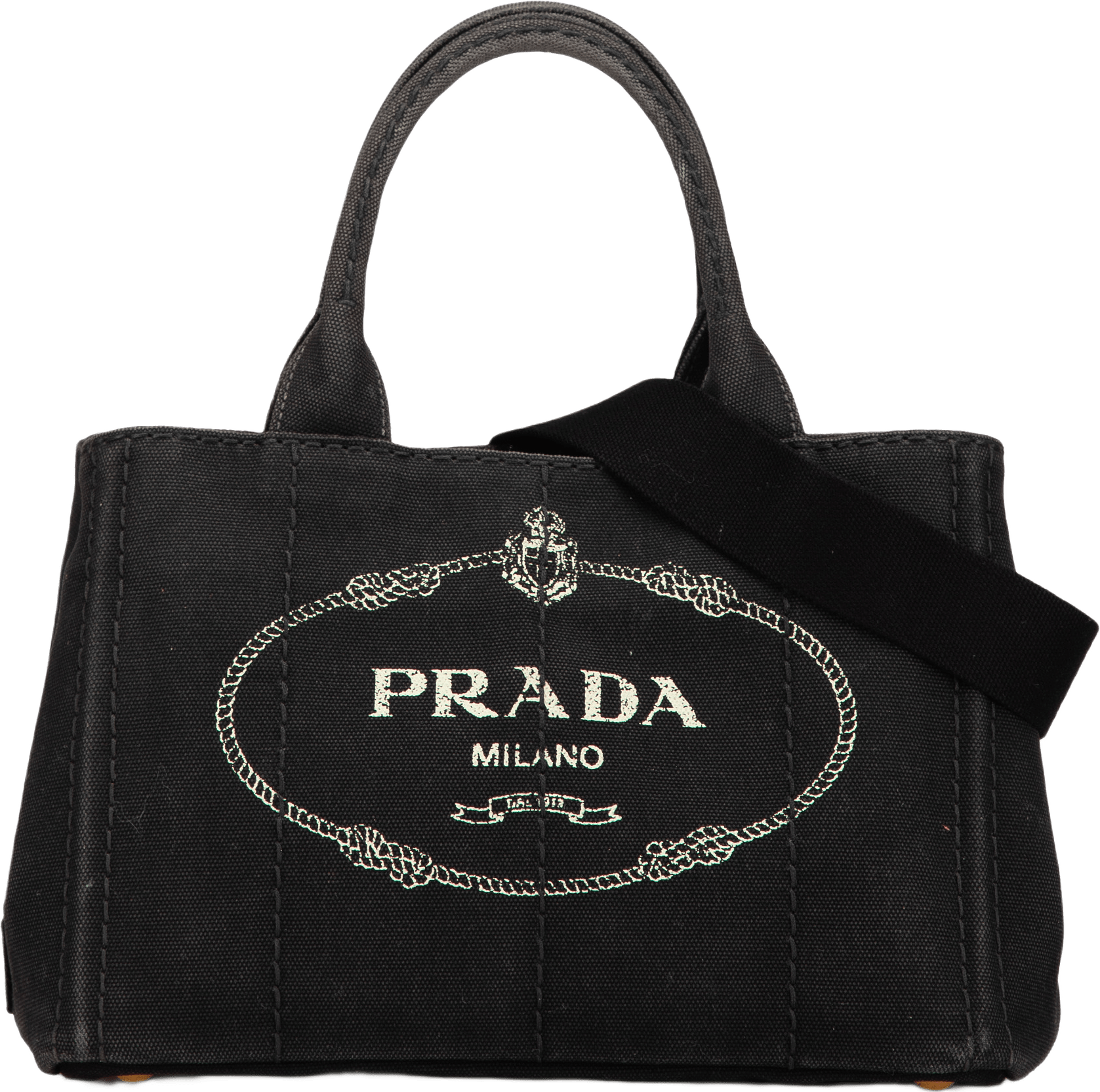 Prada Small Canvas Canapa Logo Satchel