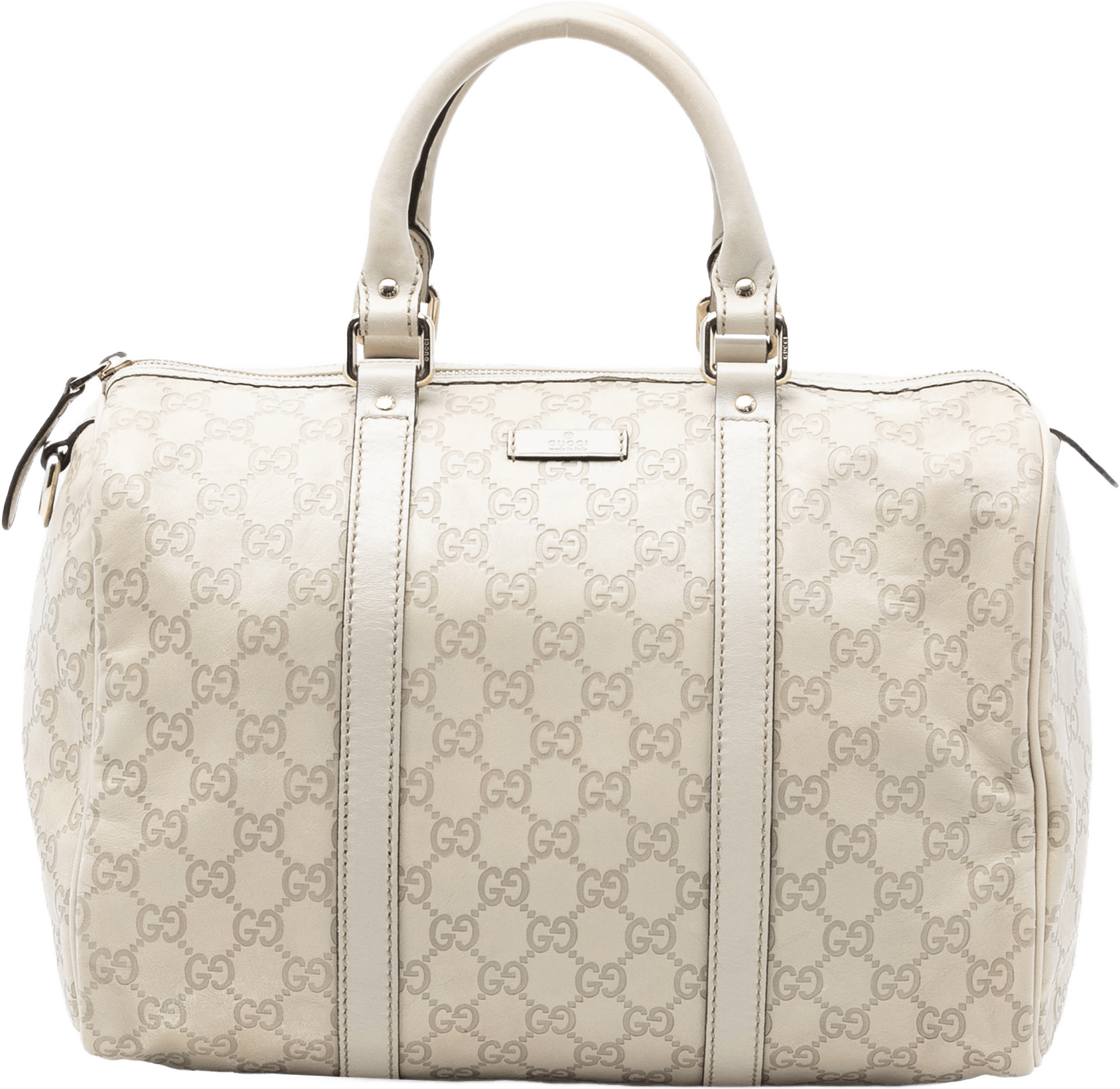 Gucci Medium Guccissima Joy Boston Bag, från Luxclusif, i färgen ivory.