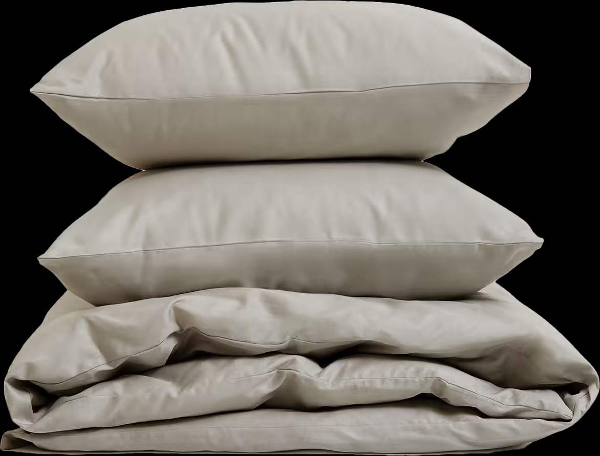 Bäddset Arkipelag Blank Dubbelt Greige 220x220cm Med 2st Örngott 50x60cm, från Arkipelag, i färgen greige.