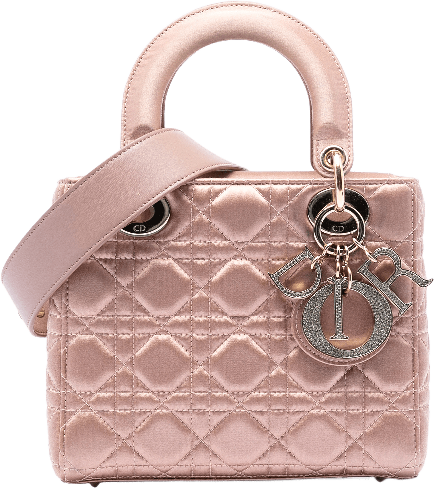 Dior Small Satin Cannage My Abcdior Lady Dior, från Luxclusif, i färgen pink.