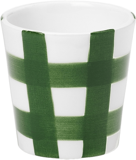 Iris Check Kopp - 8x8 Cm, från Pick A Poppy, i färgen green rutig.
