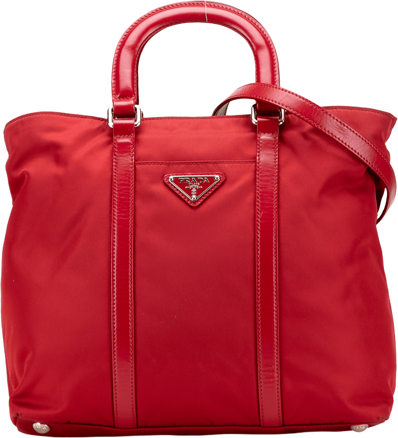 Prada Tessuto Satchel, från Luxclusif, i färgen red.