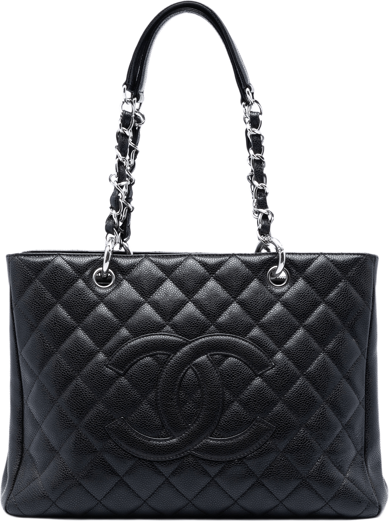 Chanel Caviar Grand Shopping Tote, från Luxclusif, i färgen black.