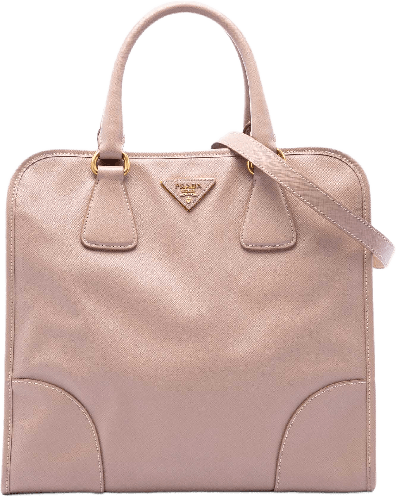 Prada Saffiano Lux Shopping Tote, från Luxclusif, i färgen rosa.
