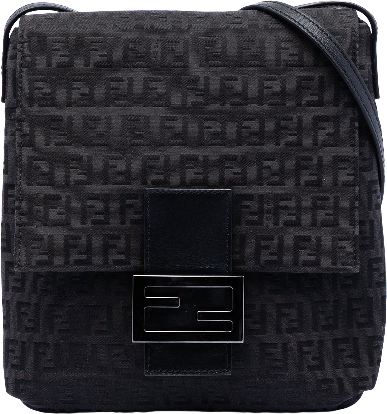 Fendi Zucchino Canvas Crossbody, från Luxclusif, i färgen black.
