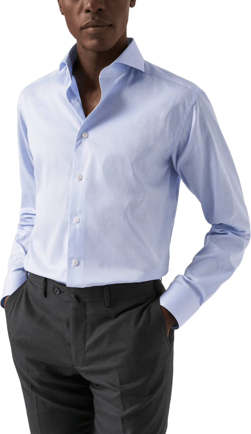 Signature Twill-skjorta Slim Fit, Extreme Cut Away-krage