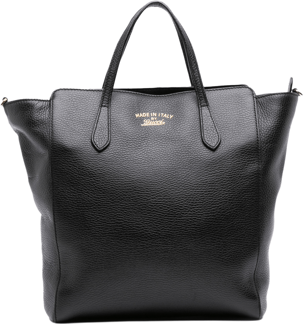 Gucci Leather Swing Convertible Tote, från Luxclusif, i färgen black.